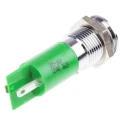 RS PRO Green Panel Mount Indicator 12V ac 20mA Solder Tab Termination Prominent Bezel 205-864