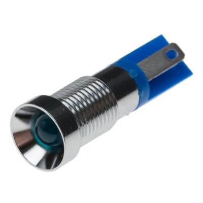 RS PRO Blue Panel Mount Indicator, 2V DC, 20mA, Solder Tab Termination, Recessed Bezel 206-104