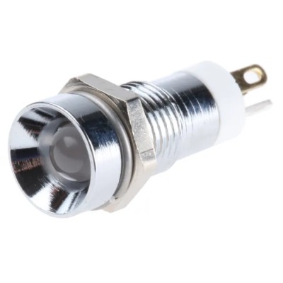 RS PRO Red, Yellow, Green Panel Mount Indicator 2V DC 20mA Solder Tab Termination Recessed Bezel 206-110