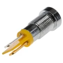 RS PRO Yellow Panel Mount Indicator 2V DC 20mA Solder Tab Termination Recessed Bezel 206-227
