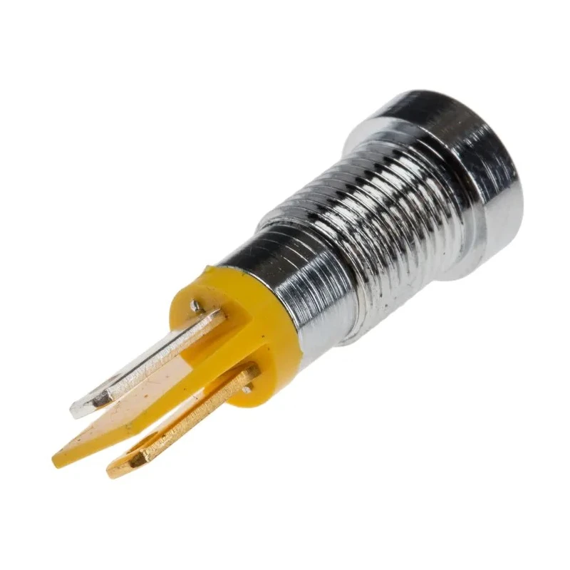 RS PRO Yellow Panel Mount Indicator 2V DC 20mA Solder Tab Termination Recessed Bezel 206-227