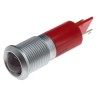 RS PRO Red Panel Mount Indicator, 12 V AC/DC, 20mA, Solder Tab Termination, IP67 Rated, Prominent Bezel 206-334