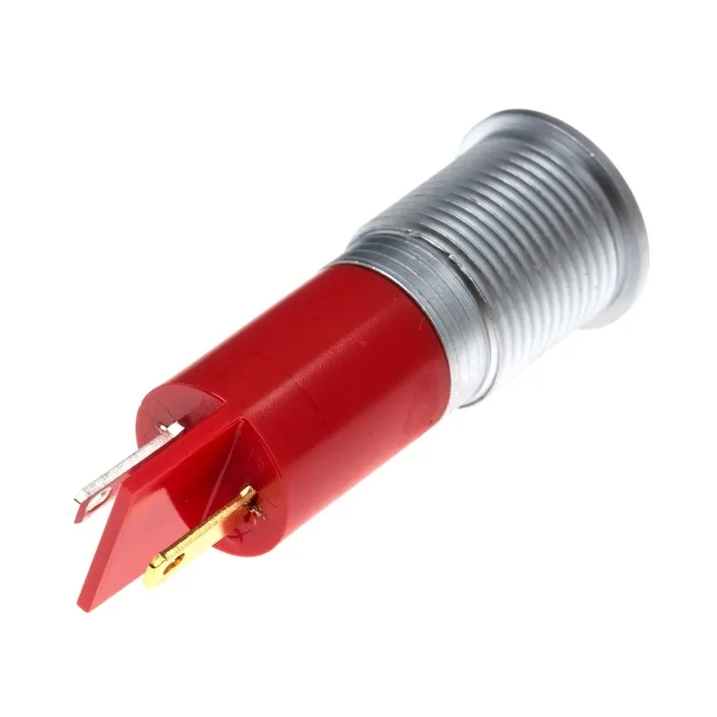 RS PRO Red Panel Mount Indicator, 12 V AC/DC, 20mA, Solder Tab Termination, IP67 Rated, Prominent Bezel 206-334