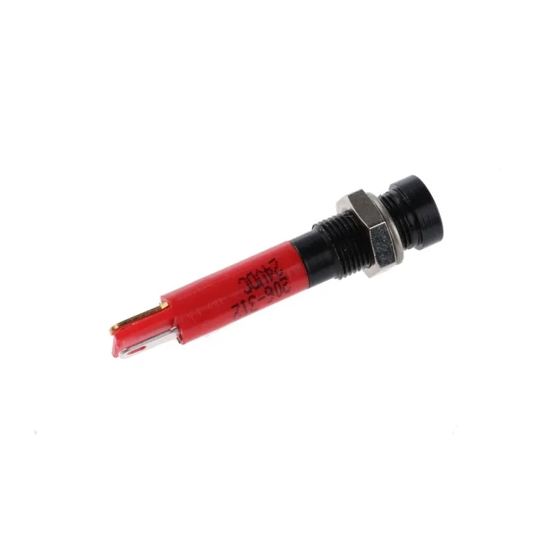 RS PRO Red Panel Mount Indicator 24V dc 20mA Solder Tab Termination Recessed Mount 206-312