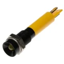 RS PRO Yellow Panel Mount Indicator 12V dc 20mA Solder Tab Termination Recessed Bezel 206-306