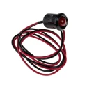 RS PRO Red Panel Mount Indicator, 12V DC, 20mA, Lead Wire Termination, Prominent Bezel 206-384
