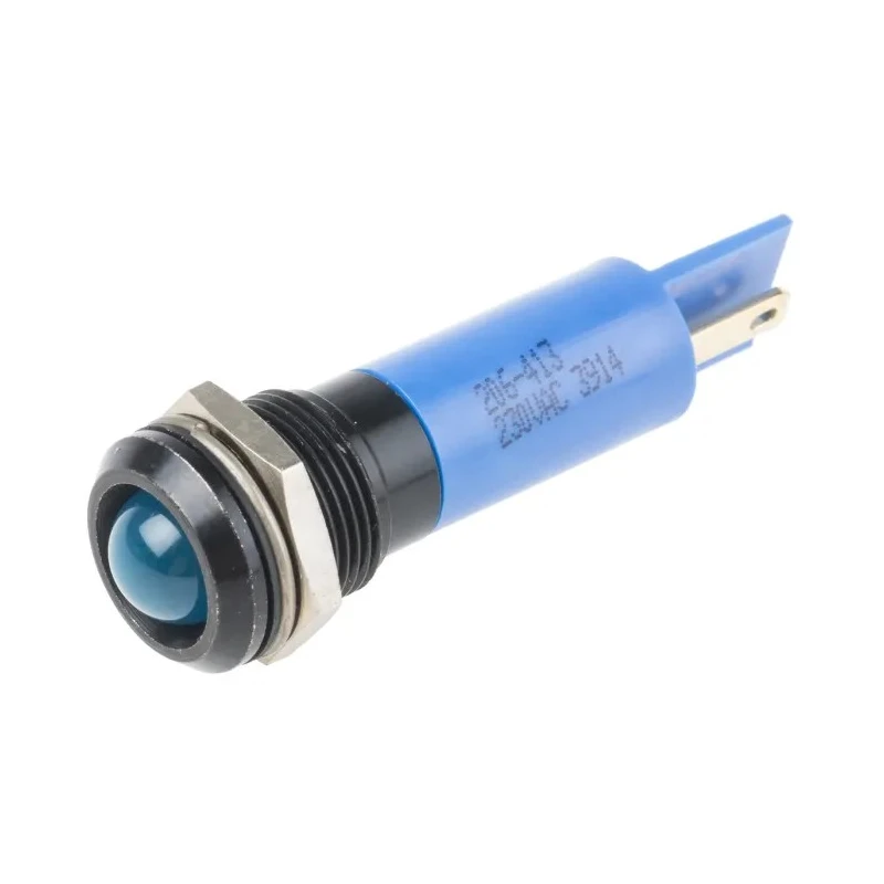 RS PRO Blue Panel Mount Indicator 230V AC 3mA IP67 Prominent Bezel IP67
