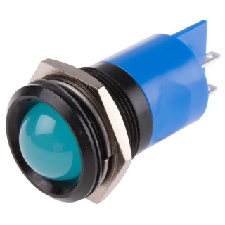 RS PRO Blue Prominent Bezel Panel Mount Indicator 24V DC 20mA Solder Tab 206-671