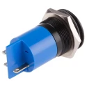 RS PRO Blue Prominent Bezel Panel Mount Indicator 24V DC 20mA Solder Tab 206-671