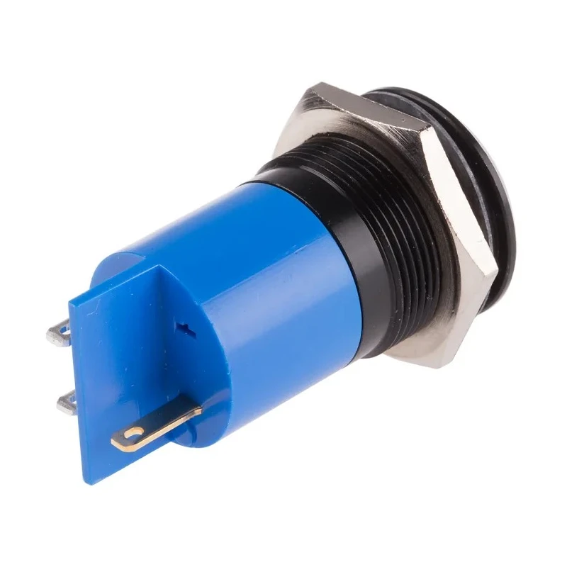 RS PRO Blue Prominent Bezel Panel Mount Indicator 24V DC 20mA Solder Tab 206-671