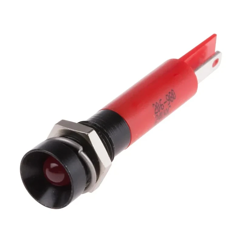 RS PRO Red Panel Mount Indicator 24V ac 20mA Solder Tab Termination Recessed 206-980