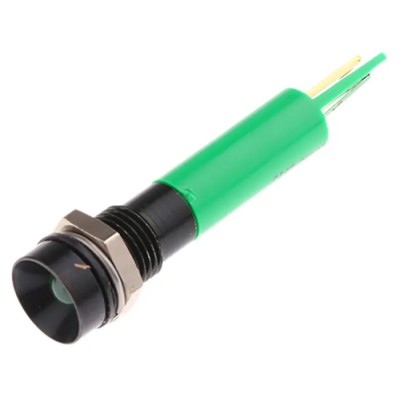 RS PRO Green Panel Mount Indicator 110V AC 6mA Solder Tab Termination IP40 Recessed 207-107