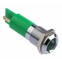 RS PRO Green Panel Mount Indicator 24V DC IP67, Silver Prominent Bezel IP67