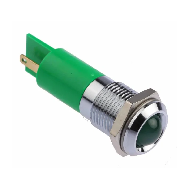RS PRO Green Panel Mount Indicator 24V DC IP67, Silver Prominent Bezel IP67