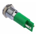 RS PRO Green Panel Mount Indicator 24V DC IP67, Silver Prominent Bezel IP67