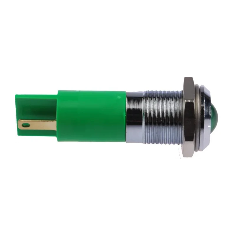 RS PRO Green Panel Mount Indicator 24V DC IP67, Silver Prominent Bezel IP67
