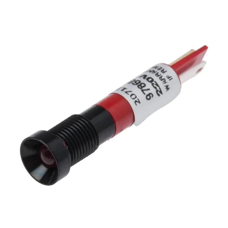 RS PRO Red Panel Mount Indicator 230V AC 3mA Recessed Black Bezel 41mm Length 207-135