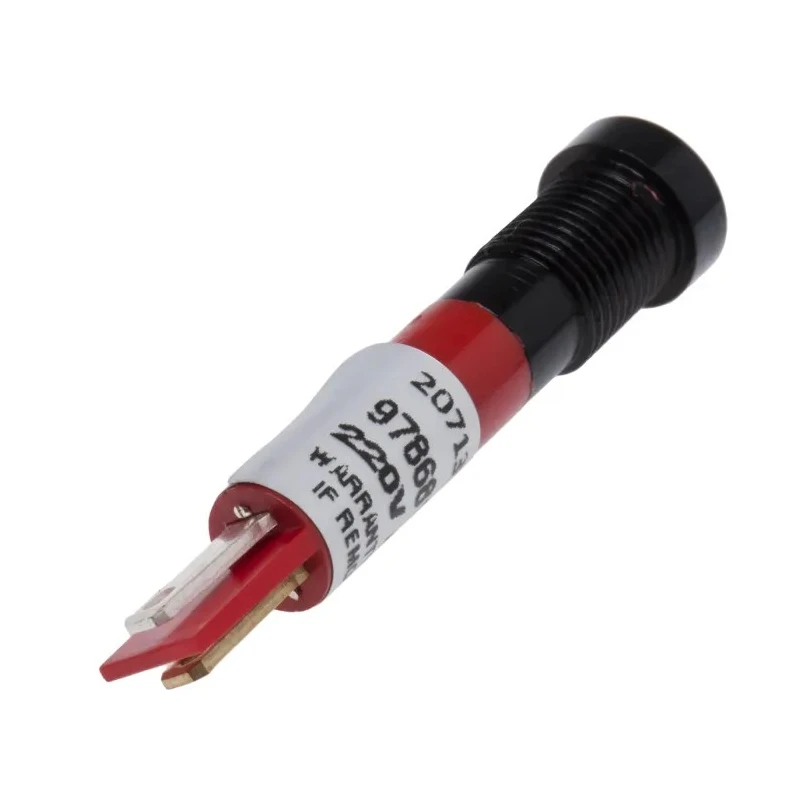 RS PRO Red Panel Mount Indicator 230V AC 3mA Recessed Black Bezel 41mm Length 207-135