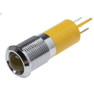 RS PRO Yellow Panel Mount Indicator, 24V DC, IP67 Rated, Prominent Bezel Style IP67