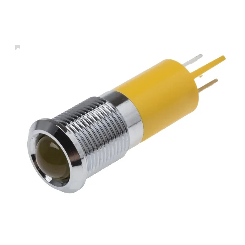 RS PRO Yellow Panel Mount Indicator, 24V DC, IP67 Rated, Prominent Bezel Style IP67