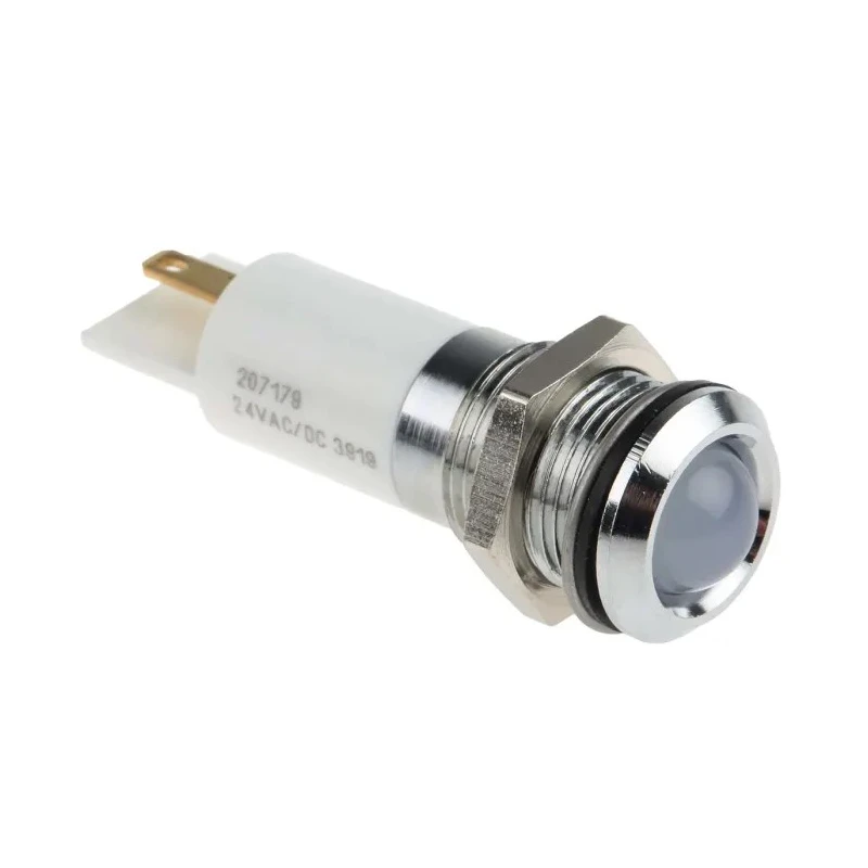 RS PRO White Panel Mount Indicator, 24V DC, IP67 Rated, Silver Bezel, Prominent Model IP67