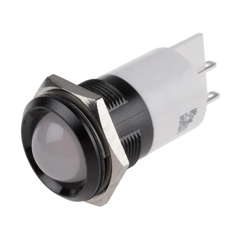 RS PRO White Panel Mount Indicator Black Bezel, 230V AC, 3mA, IP67, Prominent Bezel IP67