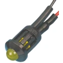 RS PRO Yellow Panel Mount Indicator 6V dc 16mA Lead Wire Termination Prominent Bezel 207-270