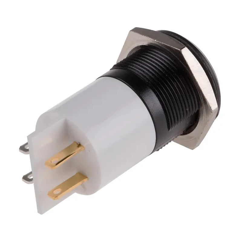 RS PRO White Panel Mount Indicator Black Bezel, 230V AC, 3mA, IP67, Prominent Bezel IP67