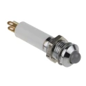 RS PRO Green, Yellow, Red Panel Mount Indicator 12V DC 20mA Solder Tab Termination Prominent Silver Bezel 207-387