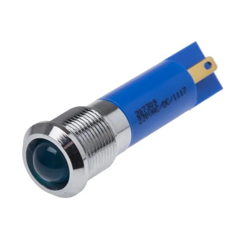 RS PRO Blue Panel Mount Indicator 230V ac 3mA IP67 Prominent Bezel IP67