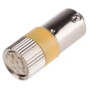 RS PRO Yellow Indicator Lamp Multichip, 12 V AC/DC, BA9 Base, 10 mm Diameter 206-520