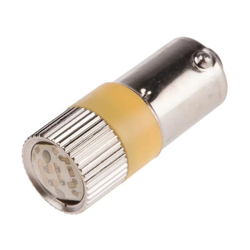 RS PRO Yellow Indicator Lamp Multichip, 12 V AC/DC, BA9 Base, 10 mm Diameter 206-520