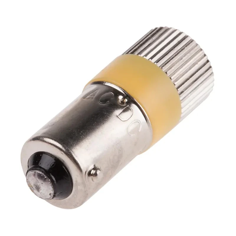 RS PRO Yellow Indicator Lamp Multichip, 12 V AC/DC, BA9 Base, 10 mm Diameter 206-520