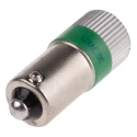 RS PRO Green Indicator Lamp Multichip BA9 Base 12 V AC/DC 10 mm Diameter 28 mm Length 206-716