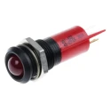 RS PRO Red Panel Mount Indicator LED, 48V dc, 65V dc, 16mA, Black Prominent Bezel 207-422