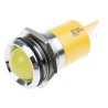 RS PRO Yellow Panel Mount Indicator 24, 36V DC 10mA Silver Bezel Prominent 207-472