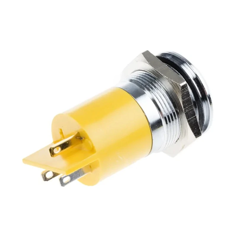 RS PRO Yellow Panel Mount Indicator 24, 36V DC 10mA Silver Bezel Prominent 207-472