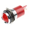 RS PRO Red Panel Mount Indicator with Prominent Silver Bezel, 24V DC / 36V DC, 10mA, 61mm Length 207-466