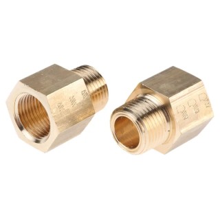 Legris Pneumatic Fitting 164 Series Male/Female Threaded Adapter Brass Nickel Finish 150°C 250 bar 0164 18 17