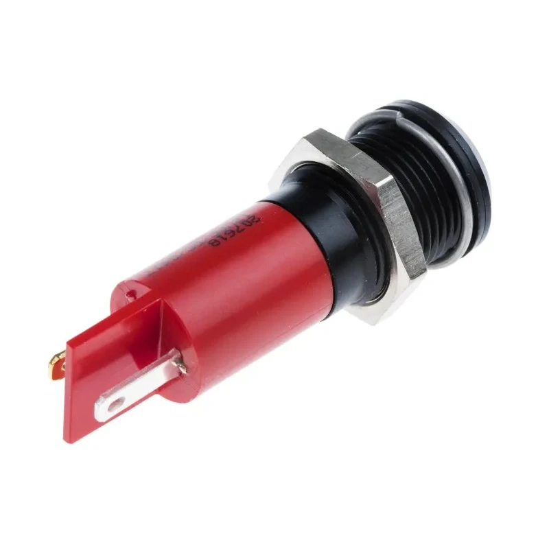 RS PRO Red Panel Mount Indicator 12V 20mA Solder Tab Termination IP67 Prominent Bezel 207-618