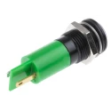 RS PRO Green Panel Mount Indicator 12V 20mA Solder Tab Termination IP67 Prominent Bezel 207-624