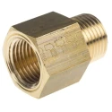 Legris Pneumatic Fitting Brass Straight Threaded Adapter Male R 1/2 to Female NPT 1/2 Nickel Finish 167 Series 0167 21 22