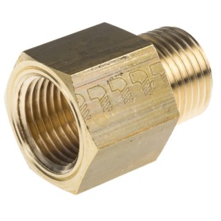 Legris Pneumatic Fitting Brass Straight Threaded Adapter Male R 1/2 to Female NPT 1/2 Nickel Finish 167 Series 0167 21 22