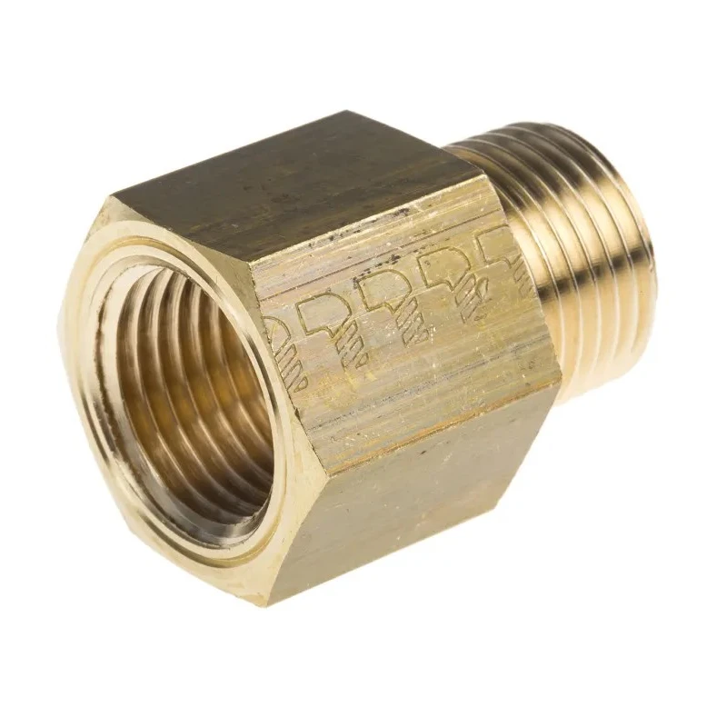 Legris Pneumatic Fitting Brass Straight Threaded Adapter Male R 1/2 to Female NPT 1/2 Nickel Finish 167 Series 0167 21 22