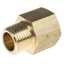 Legris Pneumatic Fitting Brass Straight Threaded Adapter Male R 1/2 to Female NPT 1/2 Nickel Finish 167 Series 0167 21 22
