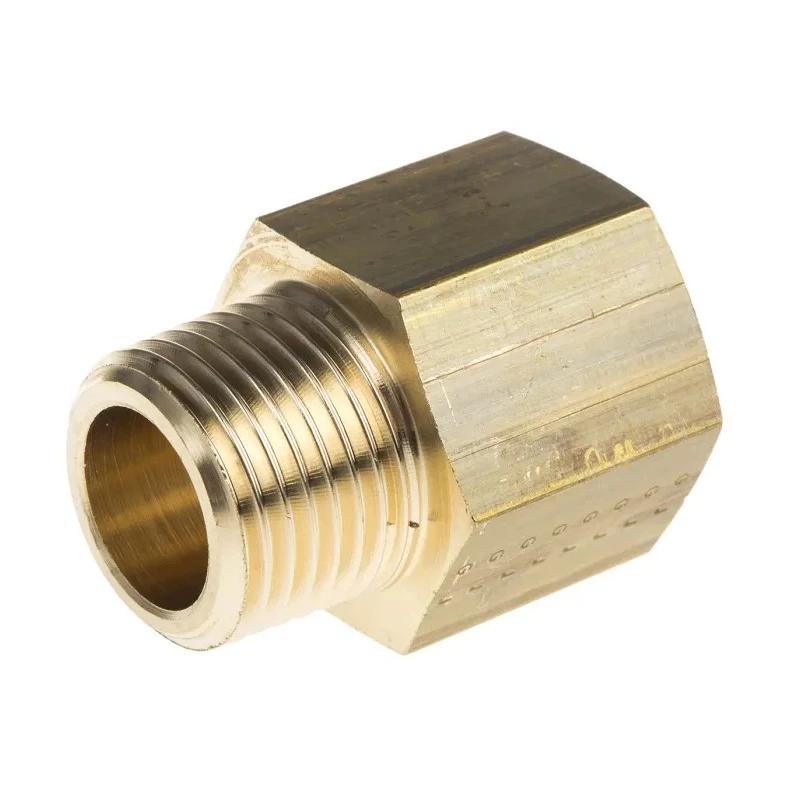 Legris Pneumatic Fitting Brass Straight Threaded Adapter Male R 1/2 to Female NPT 1/2 Nickel Finish 167 Series 0167 21 22