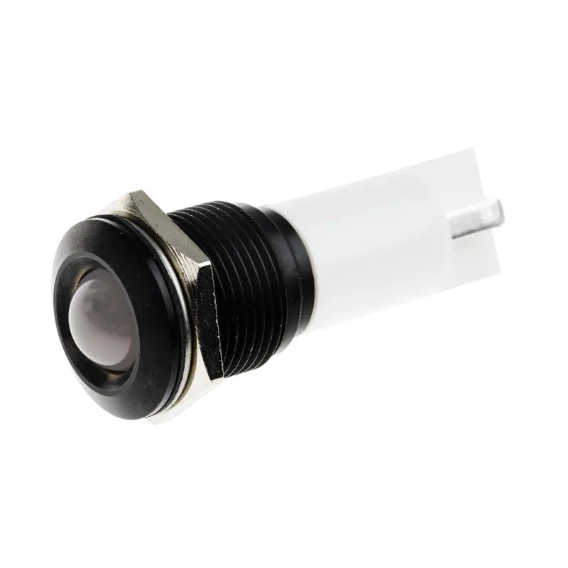 RS PRO White Panel Mount Indicator 230 V AC, 115 V AC, 3 mA, Solder Tab Termination, IP67, Prominent Bezel 207-725