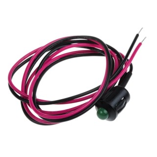 RS PRO Green Panel Mount Indicator 2V DC 20mA Lead Wire Termination Prominent Bezel 207-731