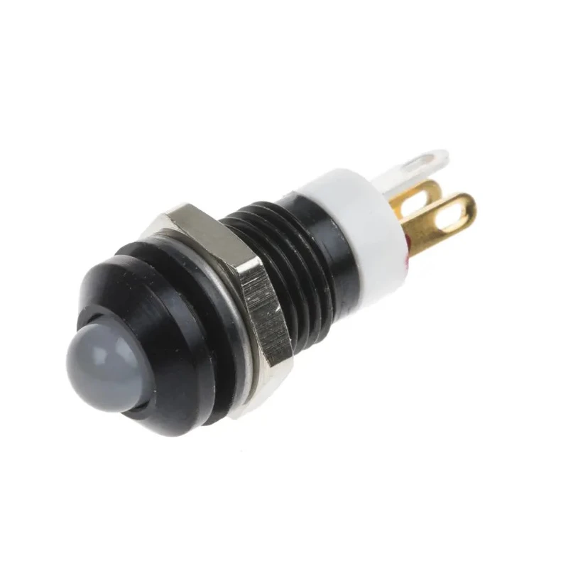RS PRO Yellow, Green, Red Panel Mount Indicator, 2V DC, 20mA, Solder Tab Termination, Black Chrome Prominent Bezel 207-810