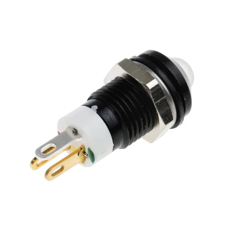 RS PRO Yellow, Green, Red Panel Mount Indicator, 2V DC, 20mA, Solder Tab Termination, Black Chrome Prominent Bezel 207-810